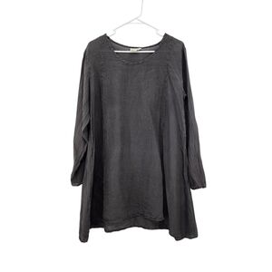 Cachaca Women's Vintage Long Sleeve Crinkle Lightweight Tunic Blouse - M